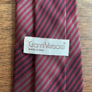 Versace Hand Made Vintage Striped Slim Tie